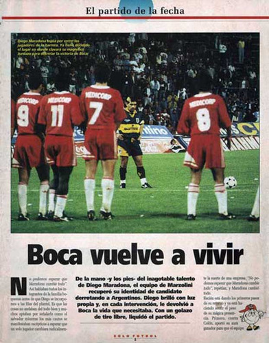 Revista Sólo Fútbol No 539 - Maradona - 16/10/1995 - Poster (Usado)