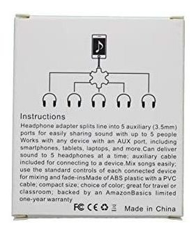 Conector Divisor De Audio Para Multiples Auriculares De 5...