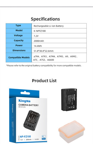 Bateria P/sony A7r Iii A9 Ilce-9 Ilce-7m3 Np-fz100 En Caja