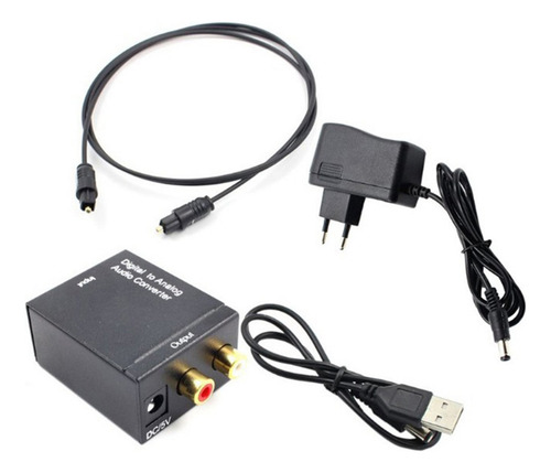 Adaptador Convertidor Con Fibra Óptica A Audio Analógico