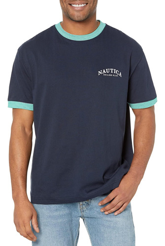 Nautica Camiseta Estampada Para Hombre, Azul Marino