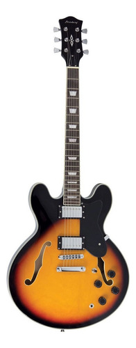 Guitarra elétrica Strinberg SHS300 hollow body de  tília sunburst com diapasão de pau-rosa