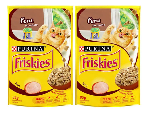 Ração Úmida Gato Friskies Sachê Peru 2 Unids 160g Purina