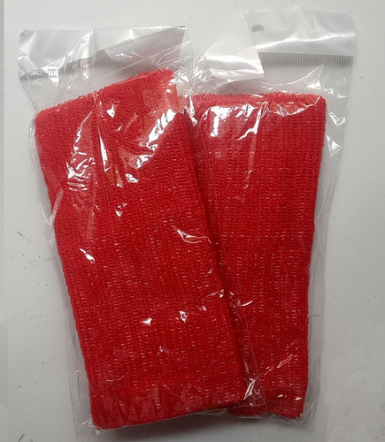 Munhequeira Toalha 15cm Kit 2 Pares Cores Vermelha E Laranja