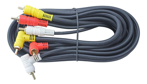 Cable Triple De Audio Y Video Rca, 12 Pies/angulo Recto