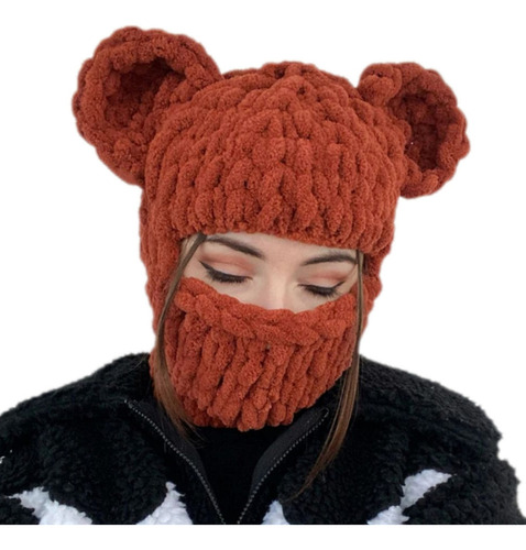 (cf) Balaclava Com Orelhas De Urso, Gorro Com Orelhas De