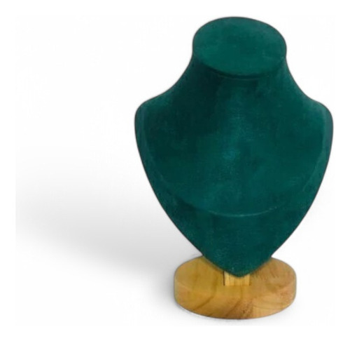 Exhibidor Collares Torso Pechera Biju Con Base Madera 21hx15 Verde