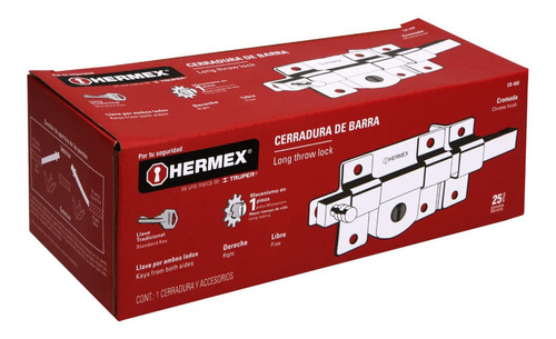 Imagen 5 de 5 de Cerrojo Pasador Cerradura Para Puerta, Mayoreo, Hermex