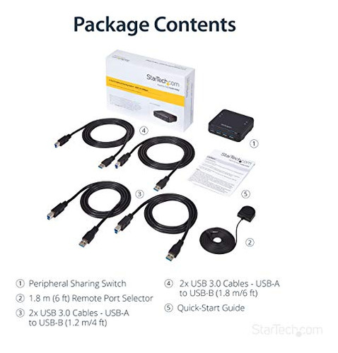 Startech.com Conmutador Usb 3.0 Para Uso Compartido De Perif