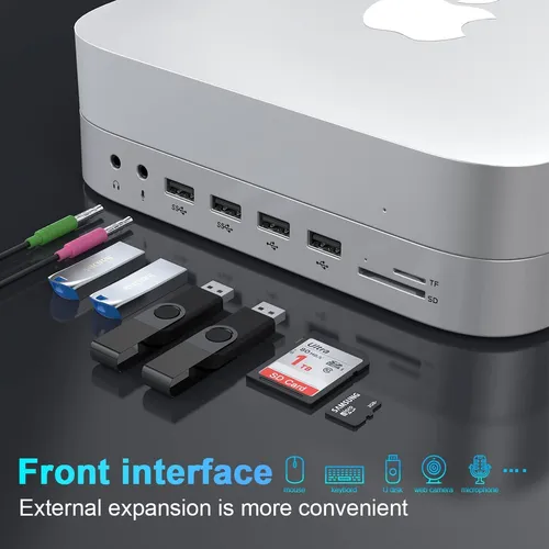 Satechi Mac Mini Hub Y Soporte Con Carcasa Ssd Para Nvme/sat