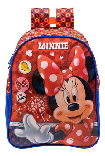 Mochila Escolar Infantil M Xeryus10543 Minnie X1 Cor Vermelho Desenho do tecido Minnie Mouse