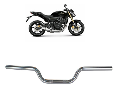 Guidão Cromado Com Rosca Contrapeso Hornet 600 2008 A 2013