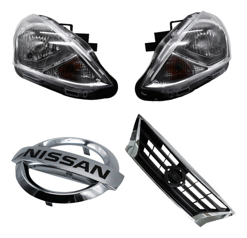 Kit Faros, Parrilla Y Emblema Original Nissan