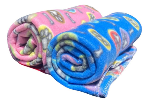 Manta Cobertor Pet Grande 100x70 Soft Baby Cor Azul/Vermelho