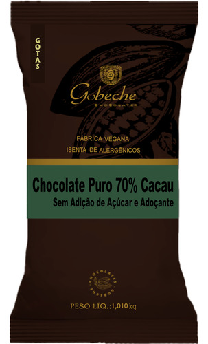 Gotas Chocolate 70% Cacau Sem Açúcar E Adoç. Com Tâmara 1kg