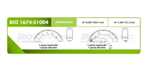 Balatas Tambor Ford Focus 1.0l 2015-2016 Bioceramic