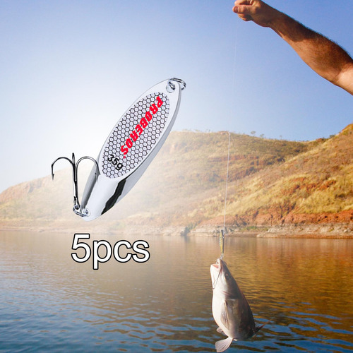 5 Uds Cucharas De Pesca Señuelos Cucharas De Plata 35g