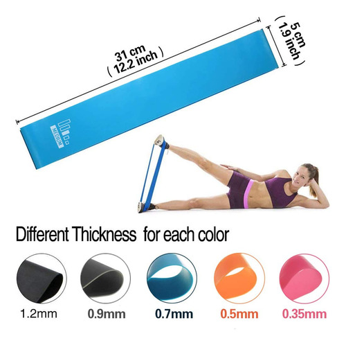 Bandas De Resistencia Fitness, Set De 5 Cintas Elasticas