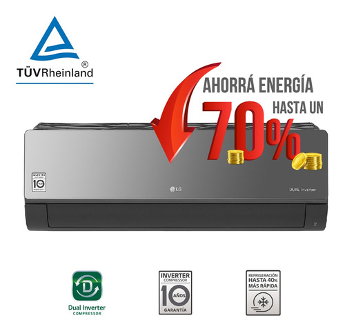 Aire Acondicionado LG Inverter Art Cool 5200w Gris