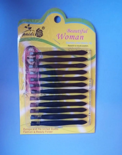 Imagen 2 de 2 de 12 Pinzas Negras Para Depilación De Vellos Mujer Hombre
