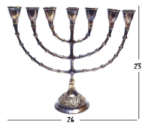Candelabro Menora De 7 Velas En Bronce Quemado