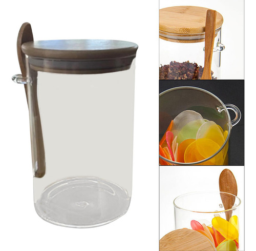 Recipientes De Vidrio Con Cuchara Suministros De Grande