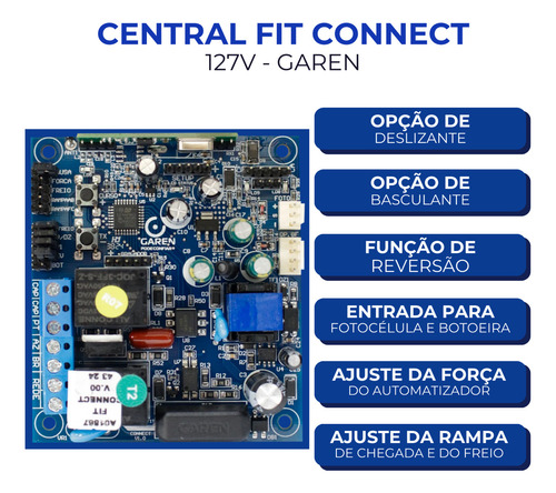 Motor De Portao Garen Fit Connect 127v+4m Cremalheira