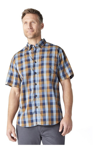 Dickies Ws537 Camisa Manga Corta Cuadros Casual Flex Stretch