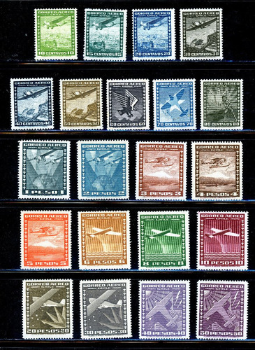 Sellos De Chile Sellos Aéreos Internacionales Con Filigrana Sellos De Chile Sellos Aéreos Internacionales Con Filigrana