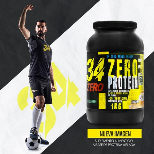 Proteína Whey Hidrolizada Zero 34 1 Kg Sabores 34 Zero 80ser Capuchino