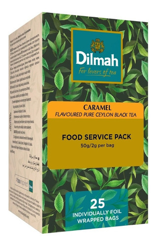 25 Bolsitas Té Dilmah Té Negro Ceylán Sabor Caramelo