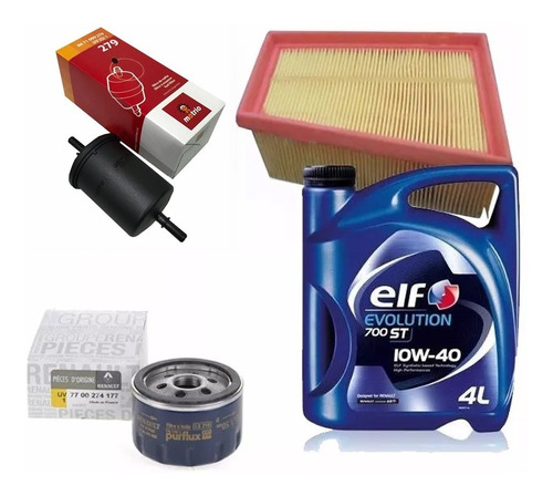 Kit Filtros + Aceite Elf 10w40 Renault Kangoo 1.6 16v K4m