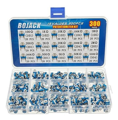 Bojack 15 Valores 300 Pc 100 Ohm-2m Ohm Resistencia Variable