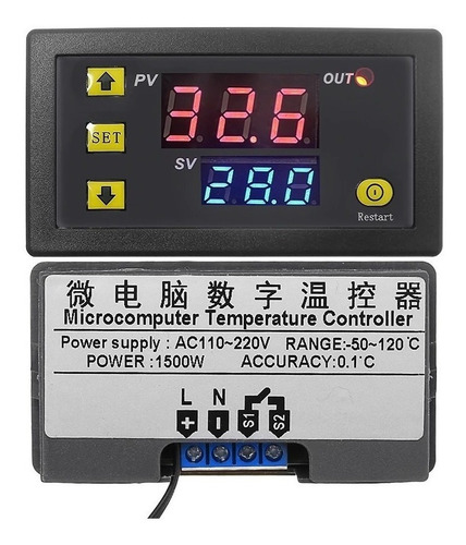 Imagen 2 de 4 de Control Digital Temperatura W3230 Industrial Incubadora 110v