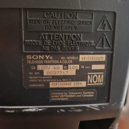 Imagen 6 de 7 de Tv Sony Trinitron 21puLG