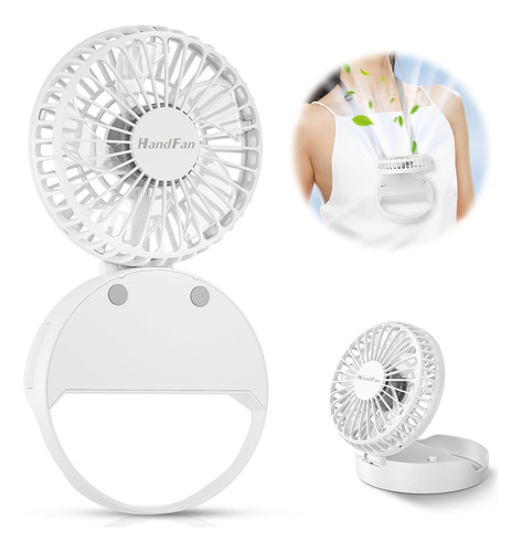 Mini Ventilador De Mano Recargable 3 En 1, Collar Personal,v