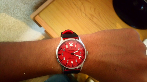 Reloj Fossil ,est.piloto ,color Rojo ,43mm