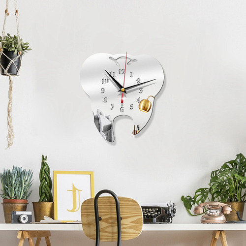 Relojes De Pared De Acrílico Número Árabe Dientes Plata