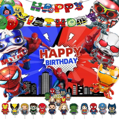Set 20 Globos Látex Pelicula Marvel Spider Man Fiesta Y