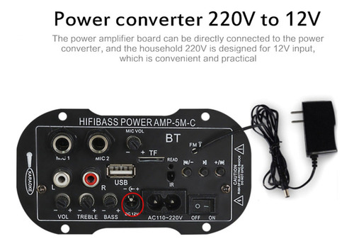 Digital De Audio Bluetooth Amplificador Placa Mini 12v 220v