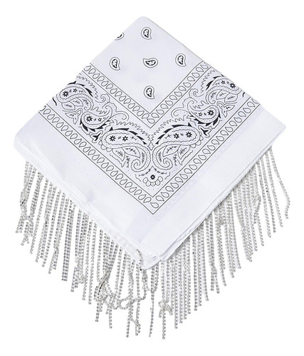 D Bandana Con Flecos De Discoteca, Pañuelo Con Diamantes De