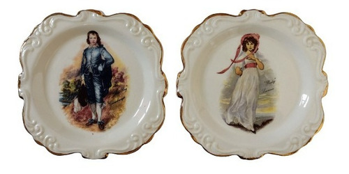 Dos Platos Decorativos Porcelana England Pinturas Famosas