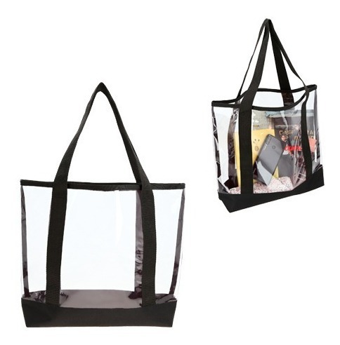 Bolsa Plastica Transparente Con Asas Y Base De Pioliester