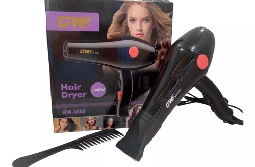 Secador De Pelo Profesional De Cerámica Gw De 3000 W, Secador Profesional,  Potente 2 Ajustes De Viento Caliente/3 Frío, Secador De Pelo De Viaje  Ligero Para Cabello Normal Y Rizado, Incluye Boquilla