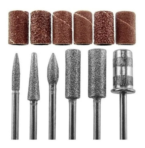 Imagen 2 de 10 de Torno Eléctrico Mini Uñas Manicura Pedicura + Kit Fresas