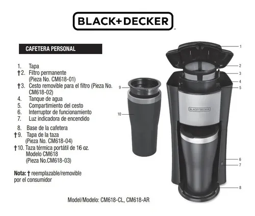 Black + Decker Cafetera 4 En 1 Con Termo Pórtatil