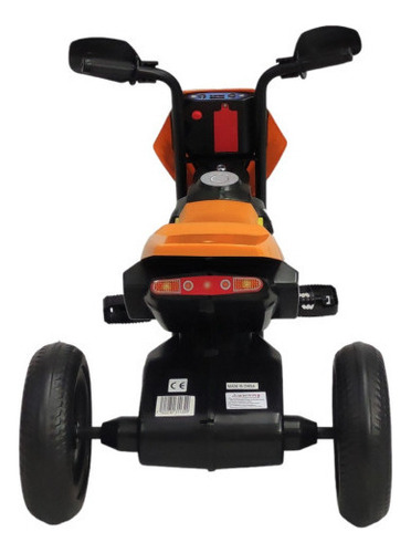 Triciclo Para Niños Con Tipo Moto Con Luz Y Sonido Color Naranja