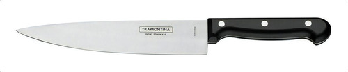 Cuchillo Cocina Tramontina Chef Hoja 20 Cm Inox Ultracorte Color Negro