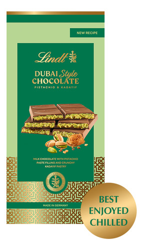 Chocolate Lindt Dubai Style Pistachio Pasta De Kadayif 145g