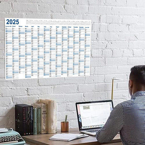 Calendario De Póster De Pared 2025 Planificador Anual 2025 C